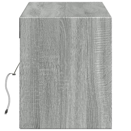Tv-wandmeubel met LED-verlichting 140x31x38 cm grijs sonoma