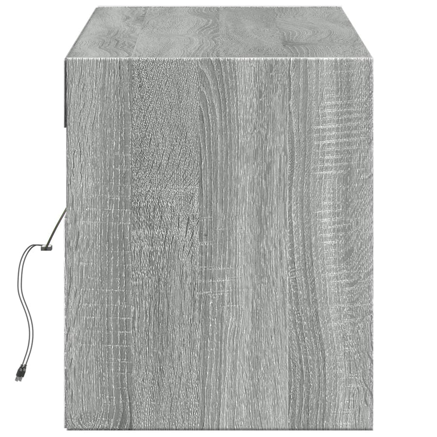 Tv-wandmeubel met LED-verlichting 140x31x38 cm grijs sonoma