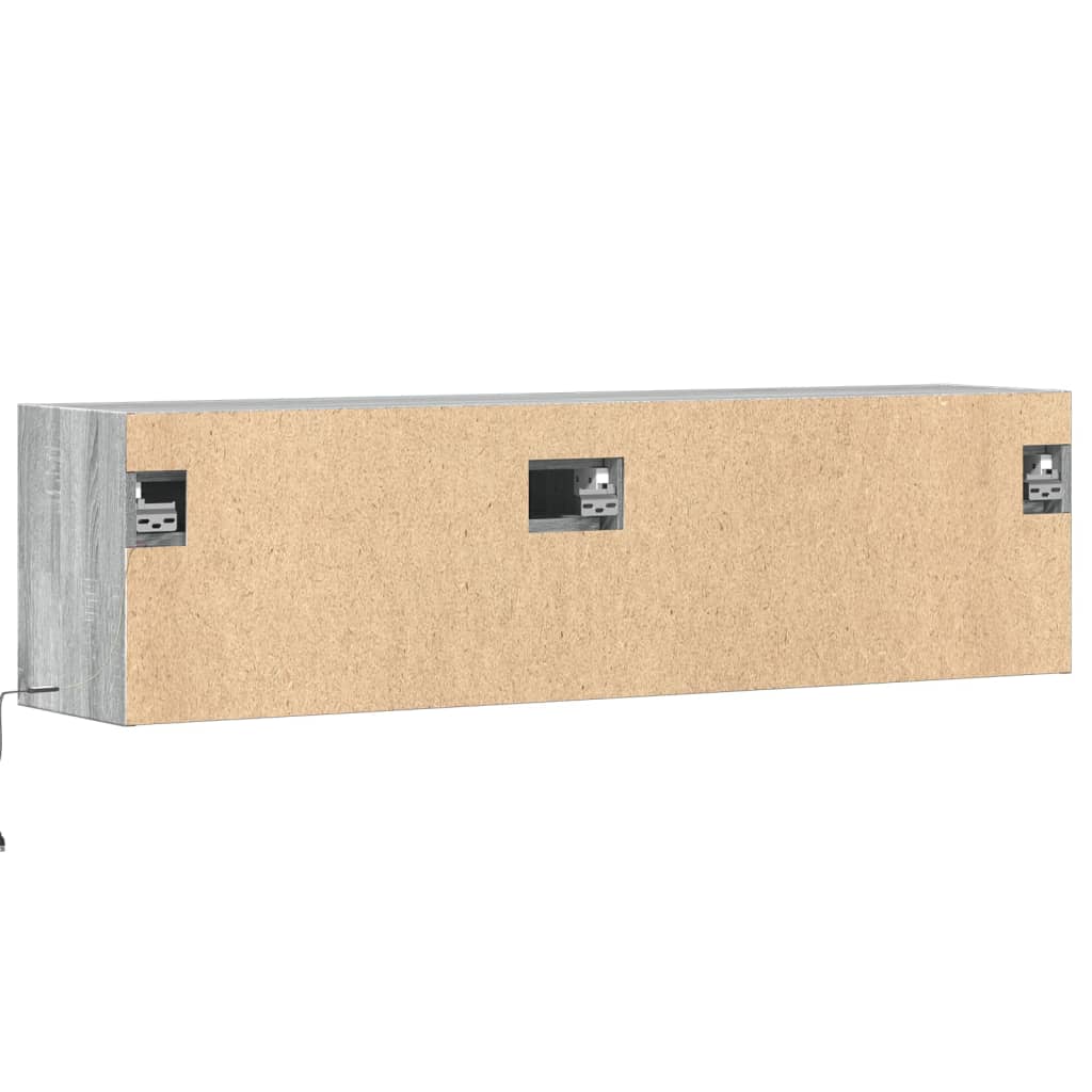 Tv-wandmeubel met LED-verlichting 140x31x38 cm grijs sonoma