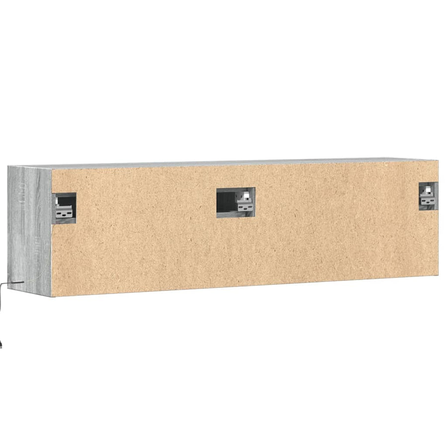 Tv-wandmeubel met LED-verlichting 140x31x38 cm grijs sonoma
