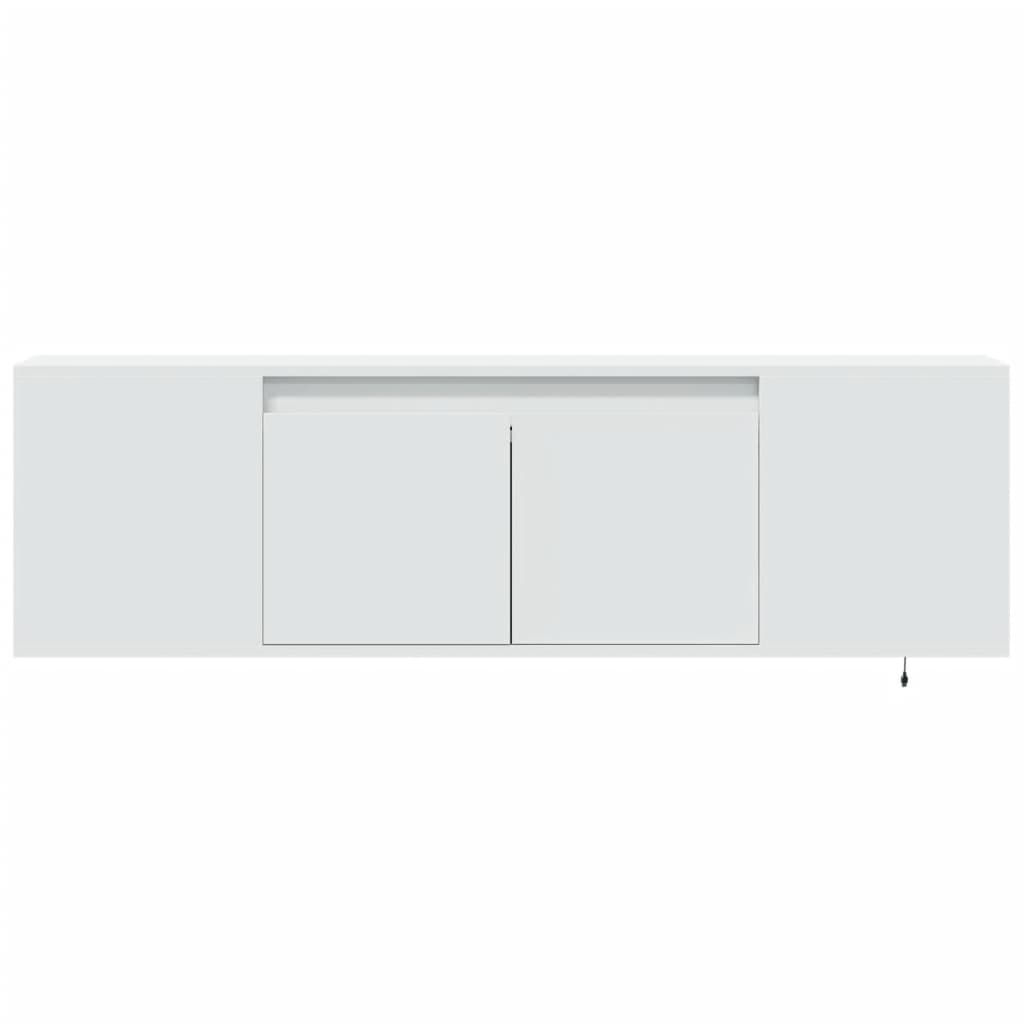 Tv-wandmeubel met LED-verlichting 135x31x39,5 cm wit