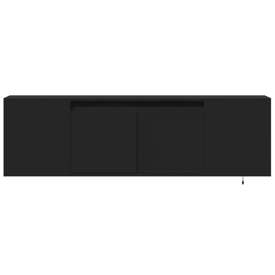 Tv-wandmeubel met LED-verlichting 135x31x39,5 cm zwart