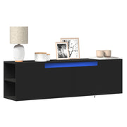 Tv-wandmeubel 135x31x39,5 cm zwart met led