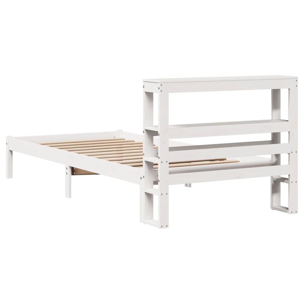Bedframe Zonder Matras Massief Grenenhout 90 x 190 cm Wit