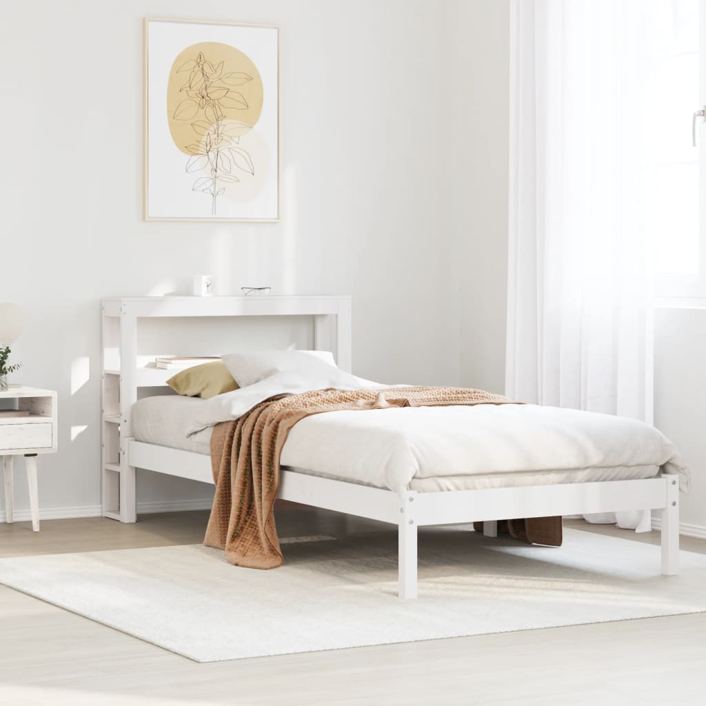 Bedframe Zonder Matras Massief Grenenhout 90 x 190 cm Wit