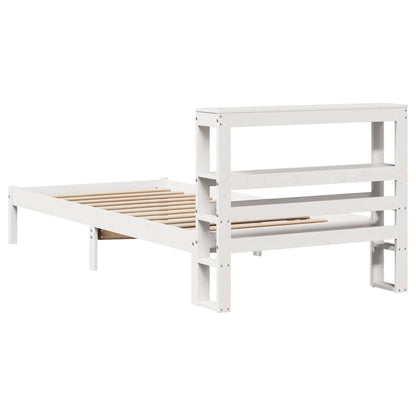 Bedframe Zonder Matras Massief Grenenhout 90 x 200 cm Wit