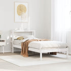 Bedframe massief grenenhout wit 90x200 cm
