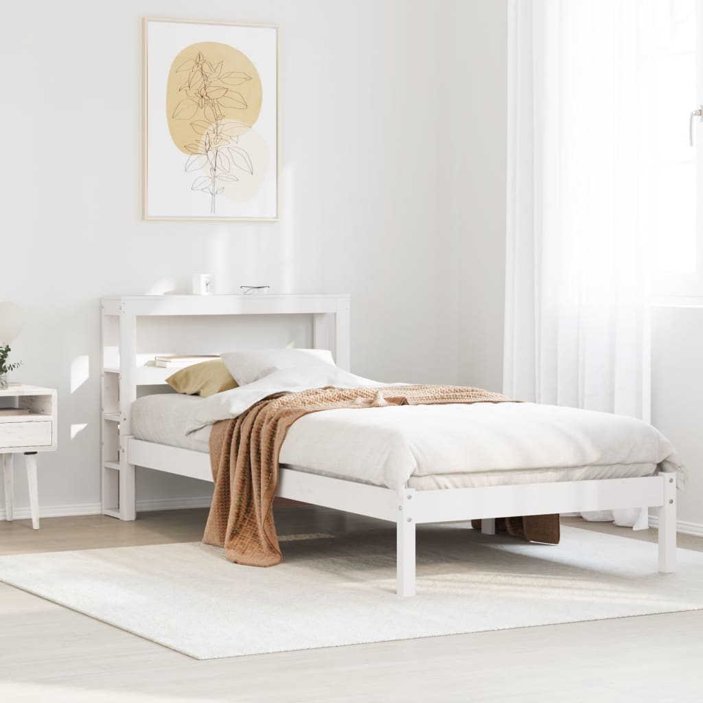 Bedframe Zonder Matras Massief Grenenhout 90 x 200 cm Wit