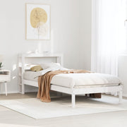 Bedframe massief grenenhout wit 90x200 cm