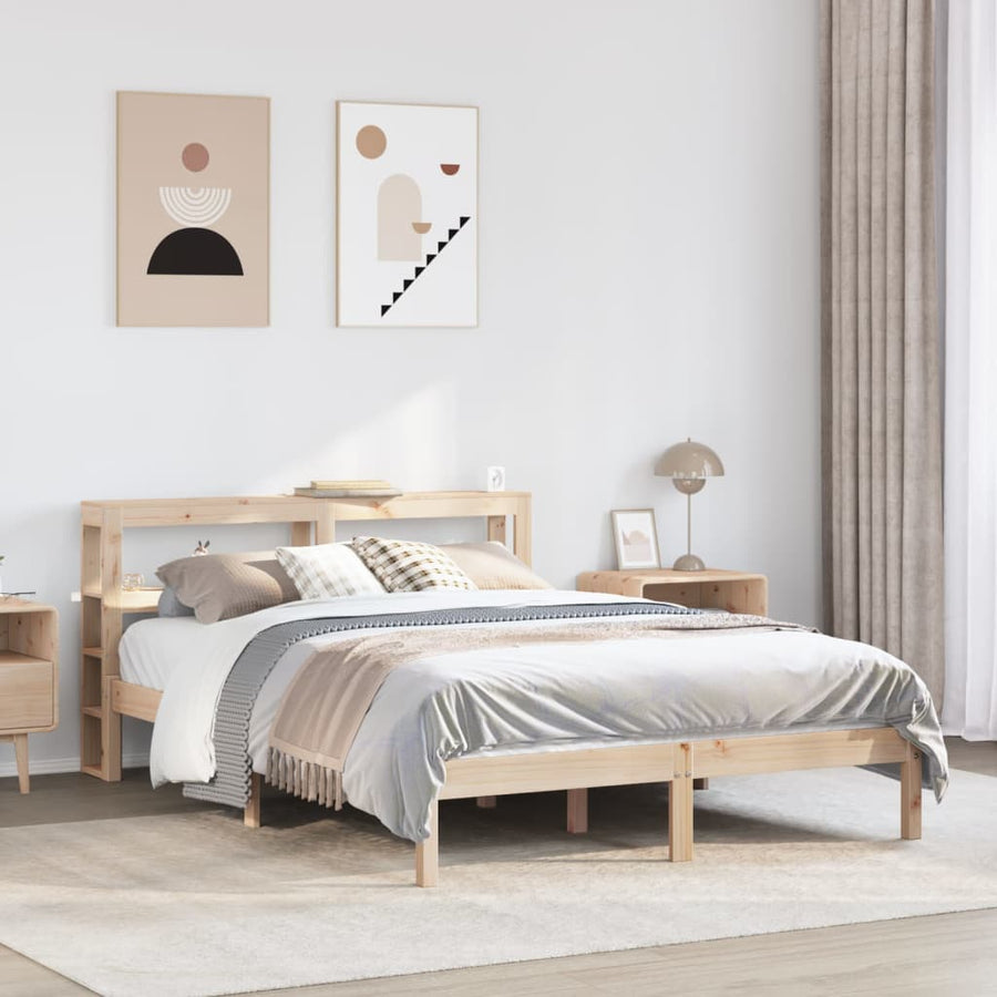 Bedframe zonder matras massief grenenhout 140x200 cm