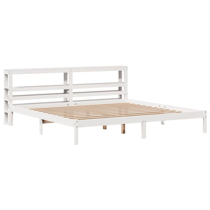 Bedframe zonder matras massief grenenhout wit 180x200 cm