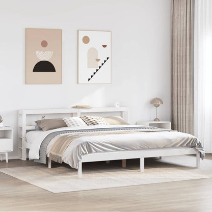 Bedframe zonder matras massief grenenhout wit 180x200 cm