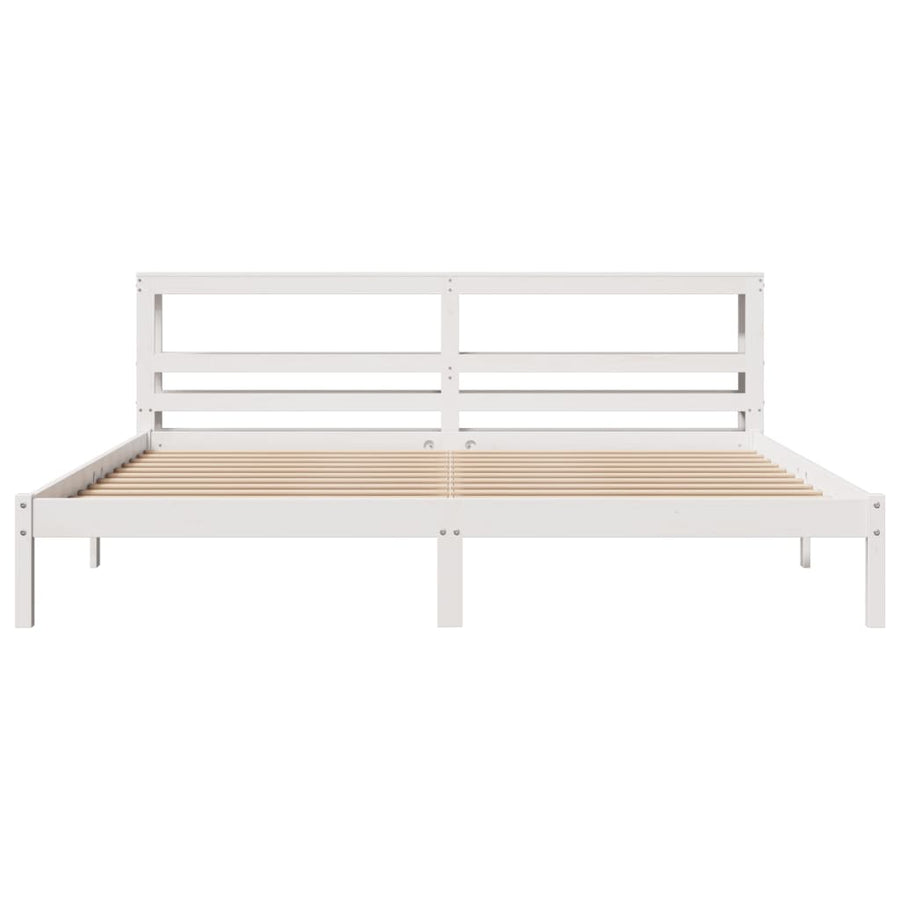 Bedframe zonder matras massief grenenhout wit 180x200 cm
