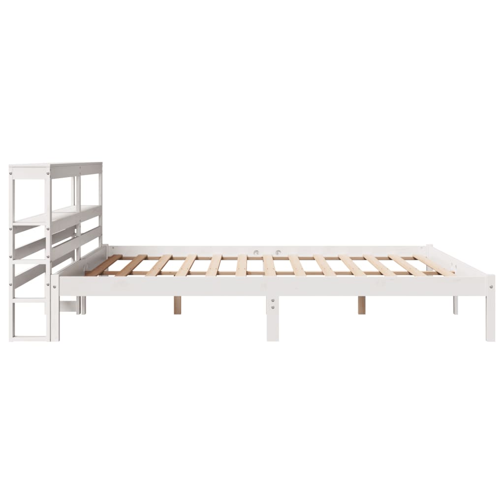 Bedframe zonder matras massief grenenhout wit 180x200 cm