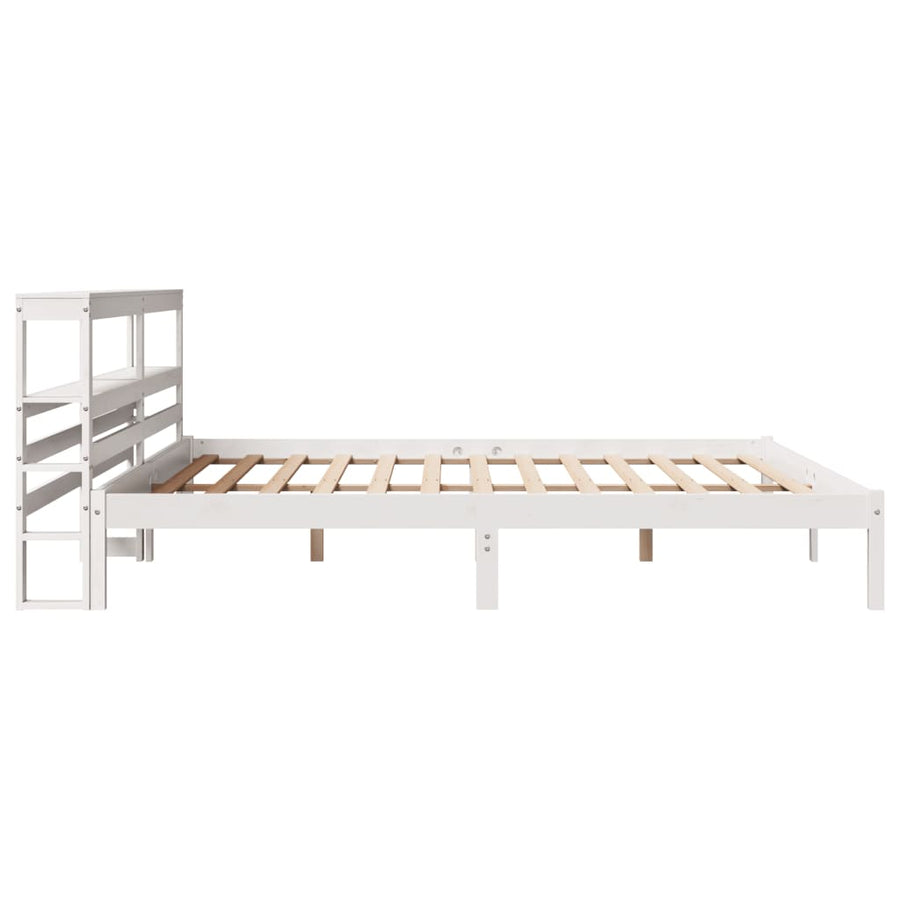 Bedframe zonder matras massief grenenhout wit 180x200 cm