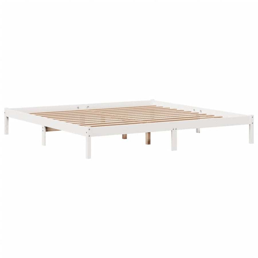 Bedframe zonder matras massief grenenhout wit 180x200 cm