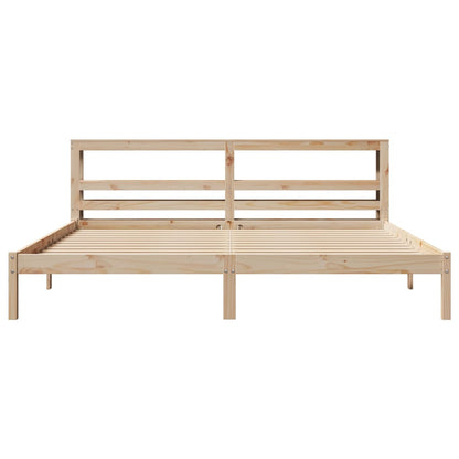 Bedframe Zonder Matras Massief Grenenhout 200 x 200 cm Naturel