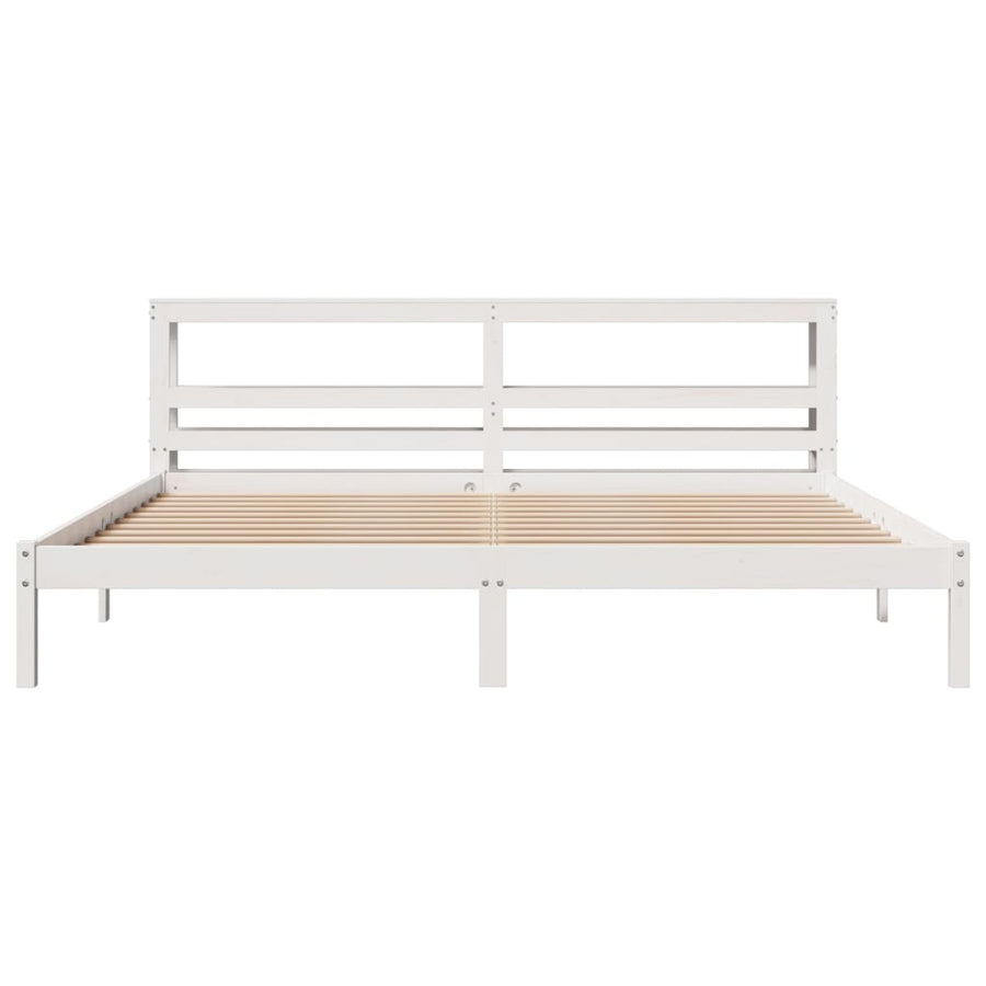 Bedframe zonder matras massief grenenhout wit 200x200 cm