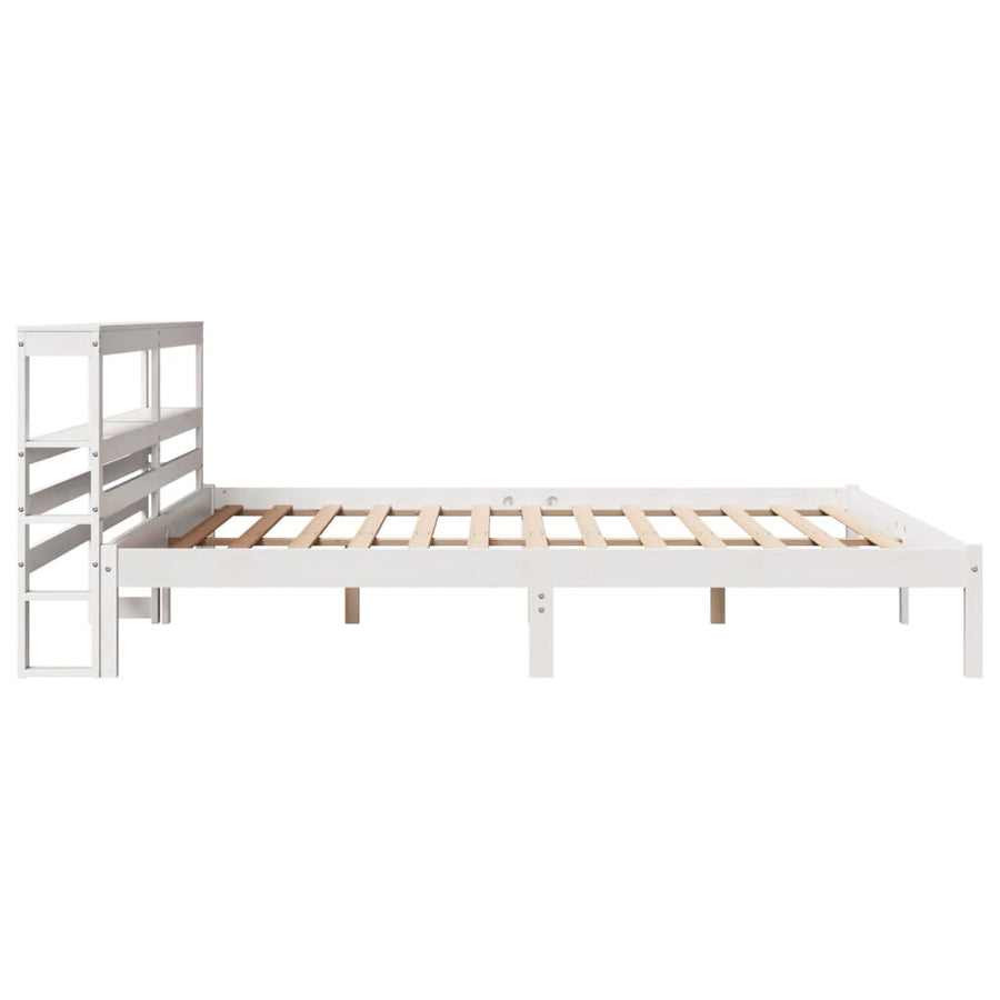 Bedframe zonder matras massief grenenhout wit 200x200 cm