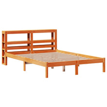 Bedframe met hoofdbord grenenhout wasbruin 140x200 cm