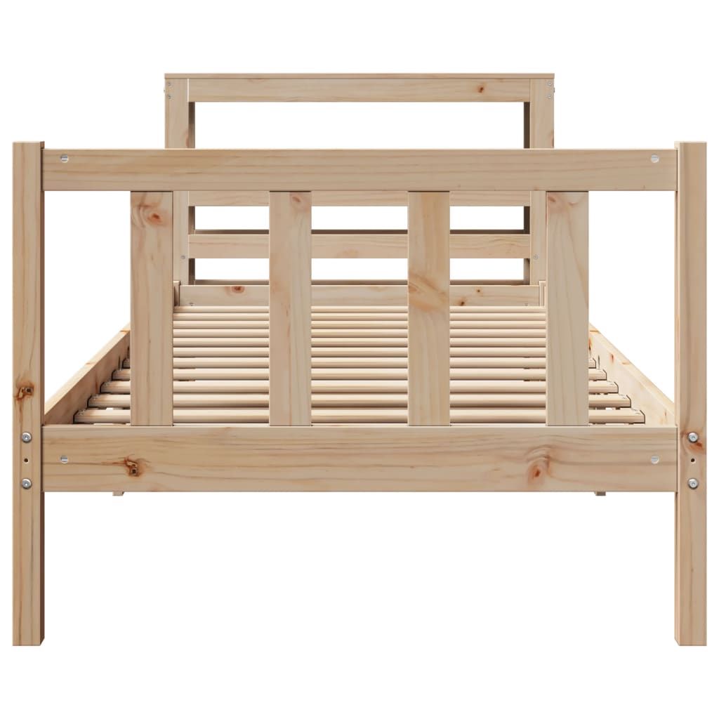 Bedframe zonder matras massief grenenhout 75x190 cm