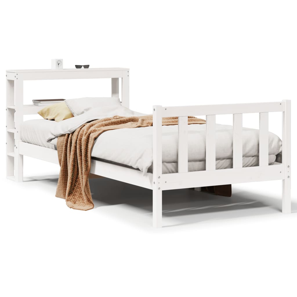 Bedframe Zonder Matras Massief Grenenhout 90 x 190 cm Wit