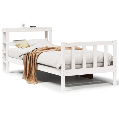Bedframe Zonder Matras Massief Grenenhout 90 x 190 cm Wit