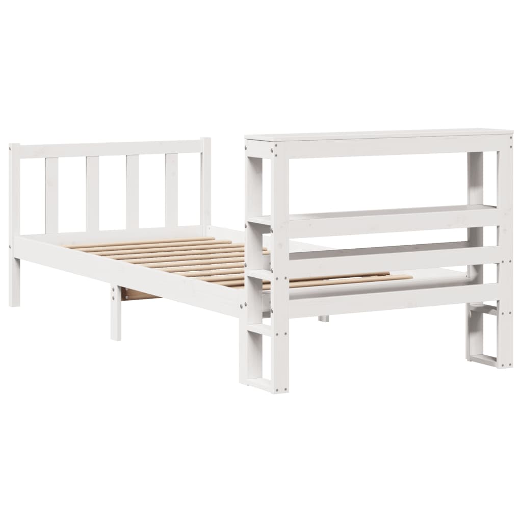 Bedframe Zonder Matras Massief Grenenhout 90 x 190 cm Wit