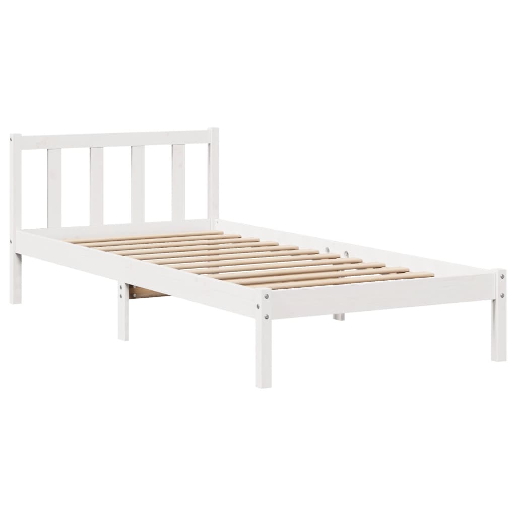 Bedframe Zonder Matras Massief Grenenhout 90 x 190 cm Wit
