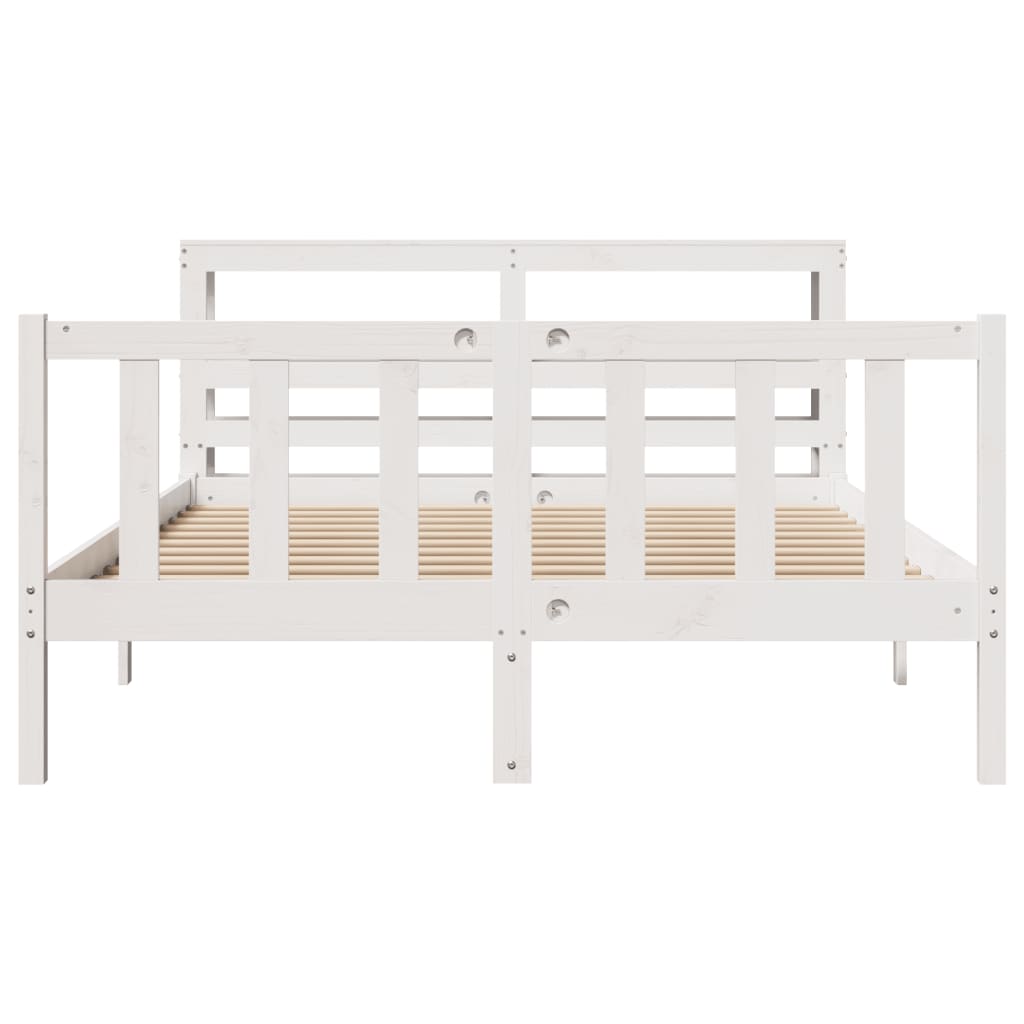 Bedframe zonder matras massief grenenhout wit 120x190 cm