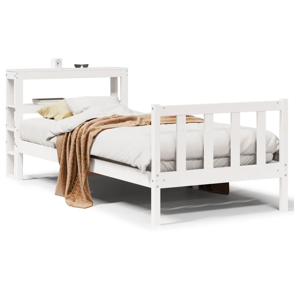 Bedframe Zonder Matras Massief Grenenhout 90 x 200 cm Wit