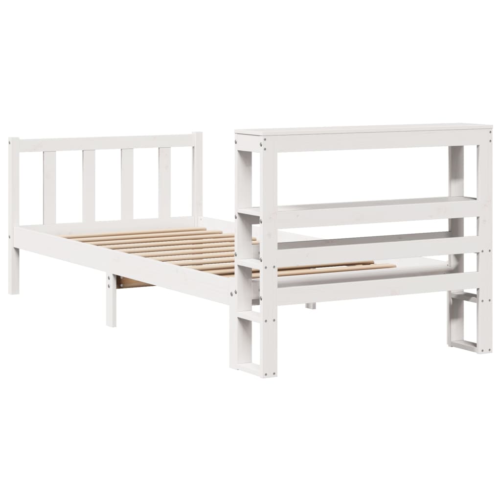 Bedframe Zonder Matras Massief Grenenhout 90 x 200 cm Wit