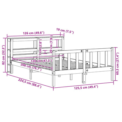 Bedframe zonder matras massief grenenhout 120x200 cm