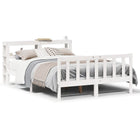 Bedframe massief grenenhout wit 150x200 cm