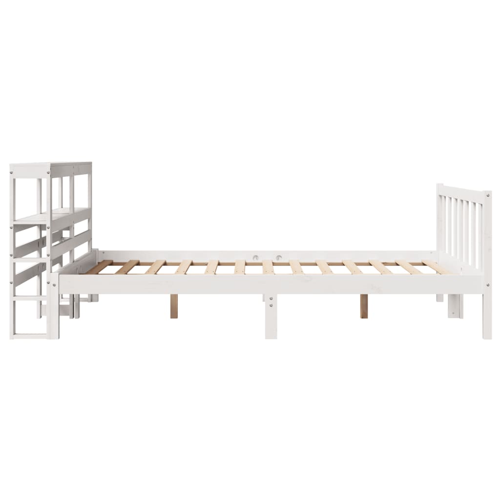 Bedframe zonder matras massief grenenhout wit 160x200 cm