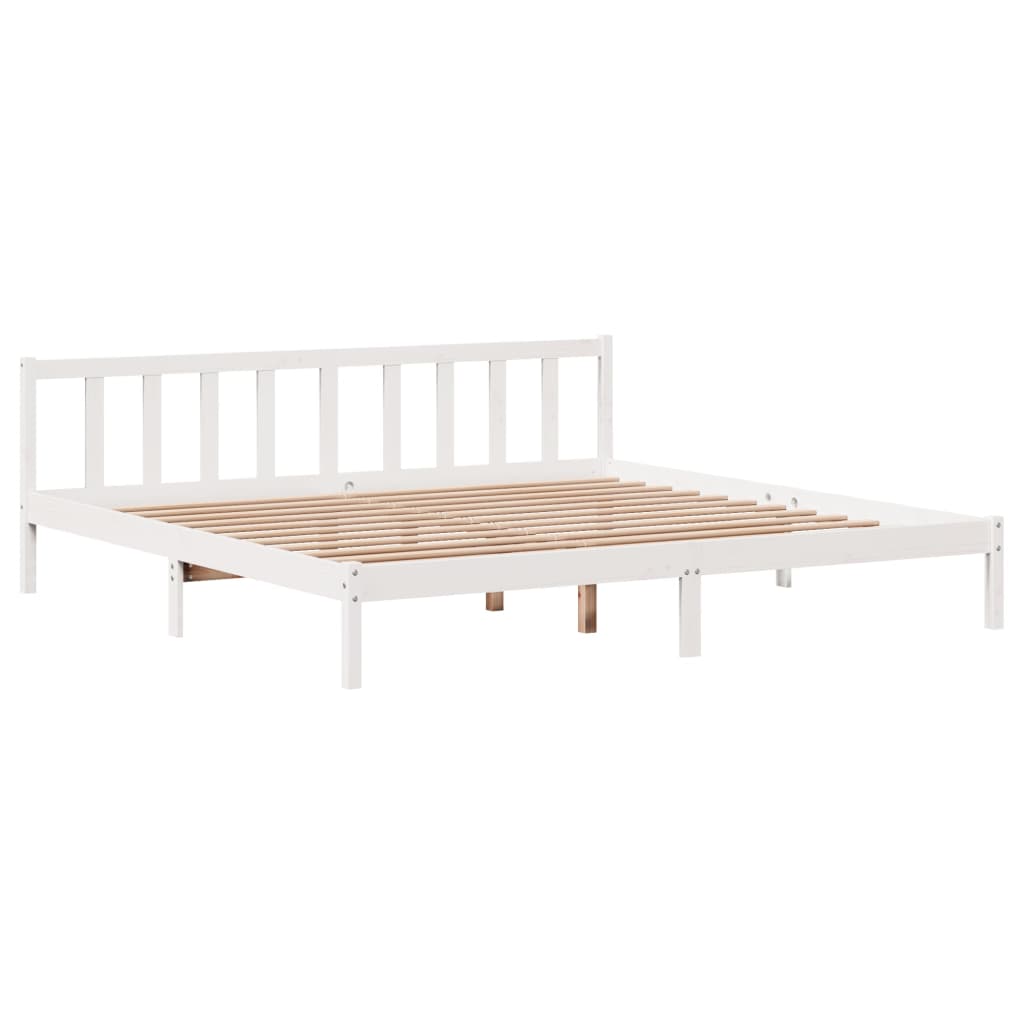 Bedframe zonder matras massief grenenhout wit 180x200 cm
