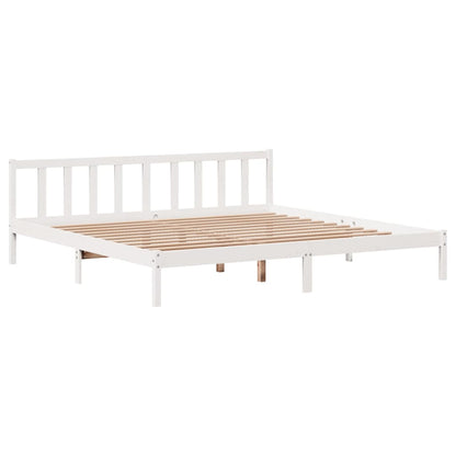 Bedframe zonder matras massief grenenhout wit 180x200 cm