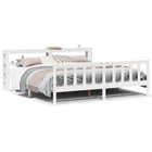 Bed frame without mattress solid pine wood white 180x200 cm