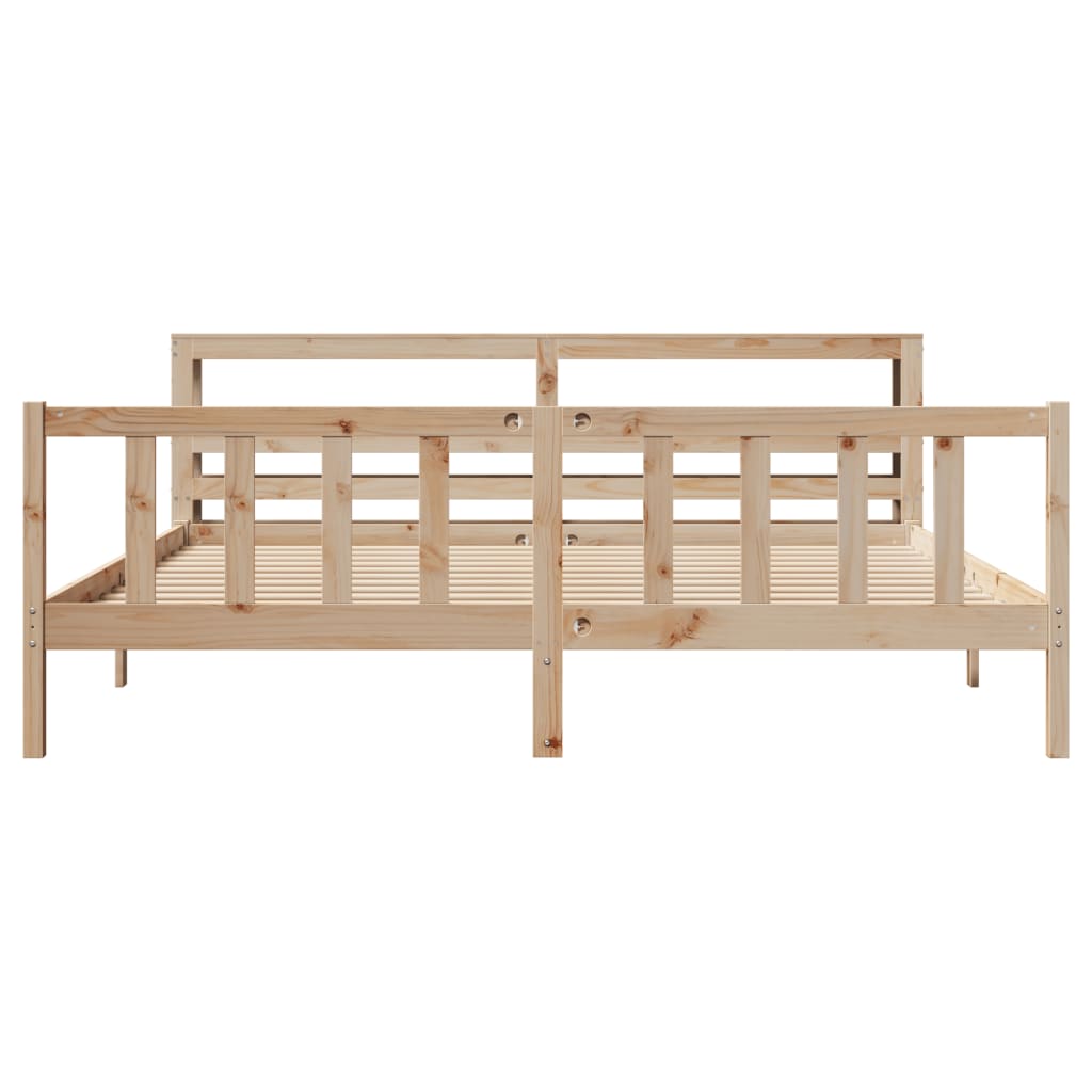 Bedframe Zonder Matras Massief Grenenhout 200 x 200 cm Naturel