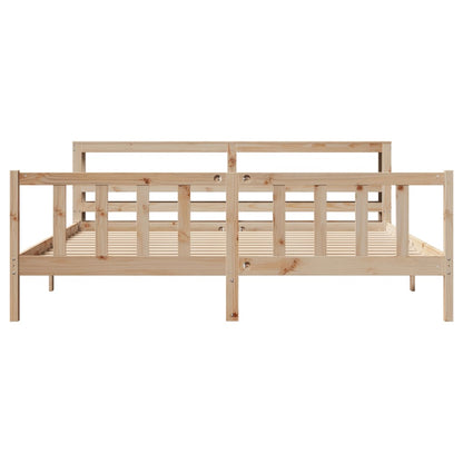 Bedframe Zonder Matras Massief Grenenhout 200 x 200 cm Naturel