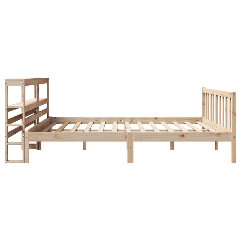 Bedframe Zonder Matras Massief Grenenhout 200 x 200 cm Naturel