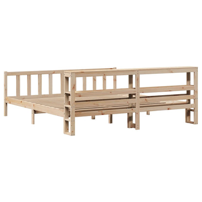 Bedframe Zonder Matras Massief Grenenhout 200 x 200 cm Naturel