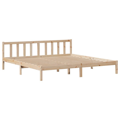 Bedframe Zonder Matras Massief Grenenhout 200 x 200 cm Naturel