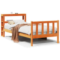 Bedframe met hoofdbord massief grenenhout wasbruin 90x190 cm