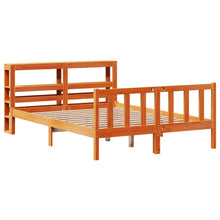 Bedframe met hoofdbord grenenhout wasbruin 140x200 cm