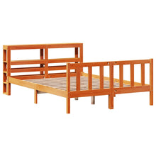 Bedframe met hoofdbord massief grenenhout wasbruin 160x200 cm
