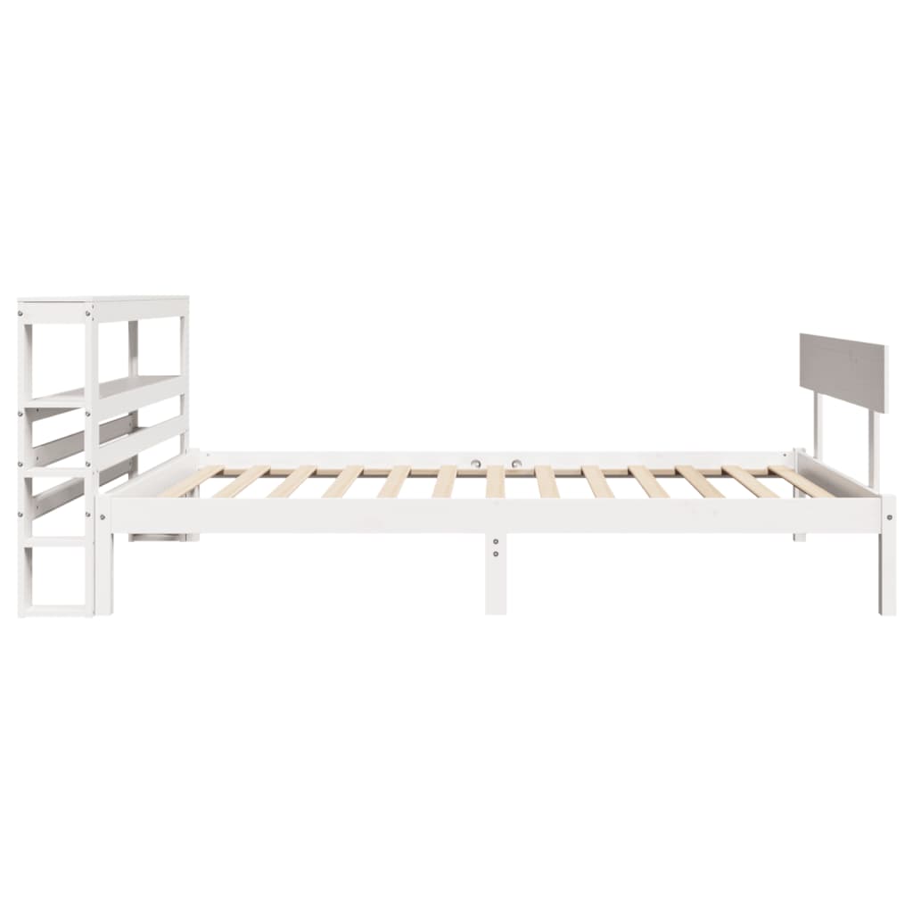 Bedframe zonder matras massief grenenhout wit 75x190 cm