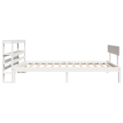 Bedframe zonder matras massief grenenhout wit 75x190 cm