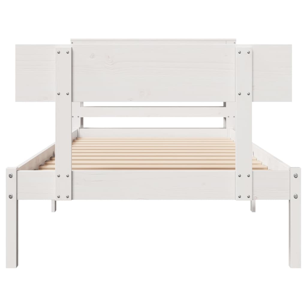 Bedframe Zonder Matras Massief Grenenhout 90 x 190 cm Wit