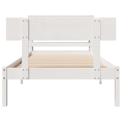 Bedframe Zonder Matras Massief Grenenhout 90 x 190 cm Wit